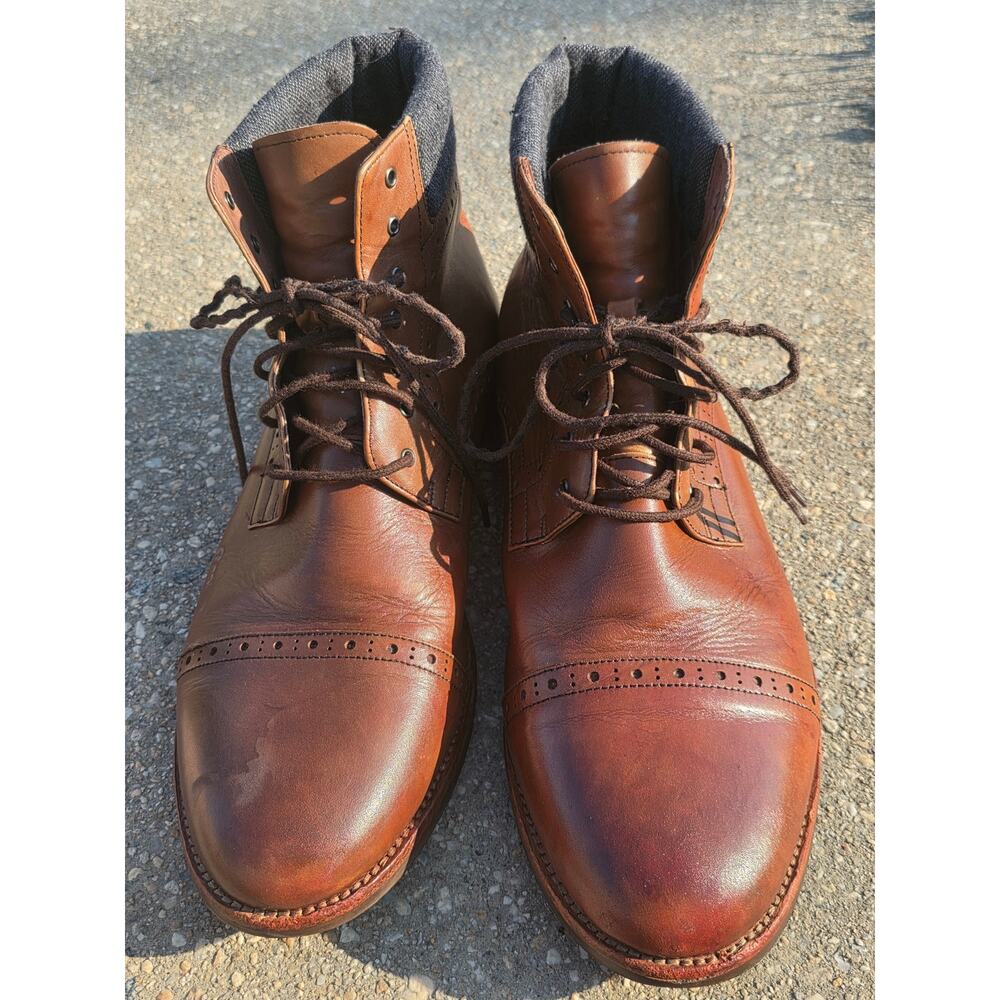 Warfield & Grand Grady Men's Size 13 Brown Leather Brogue Cap Toe Boots